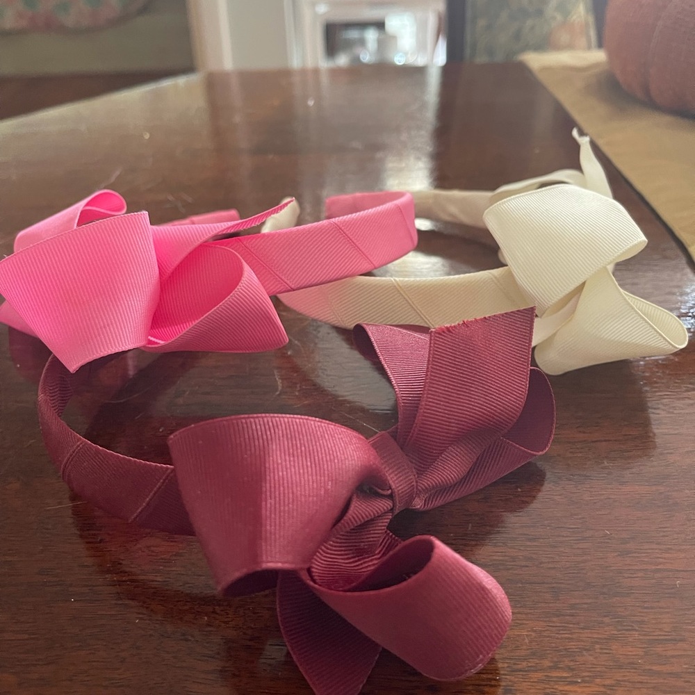 LOT 3 “ Spring Flowers” big bow headbands PALM BEACH great condition! Like new!